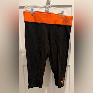 PINK Victoria's Secret Black and Orange Orioles Leggings